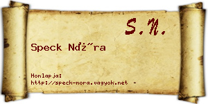 Speck Nóra névjegykártya