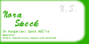 nora speck business card